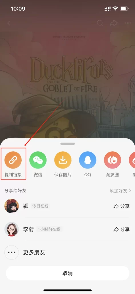 Copy link on Taobao App