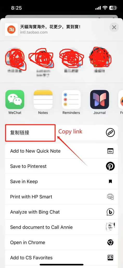 Convert taobao lite app links to desktop link step three
